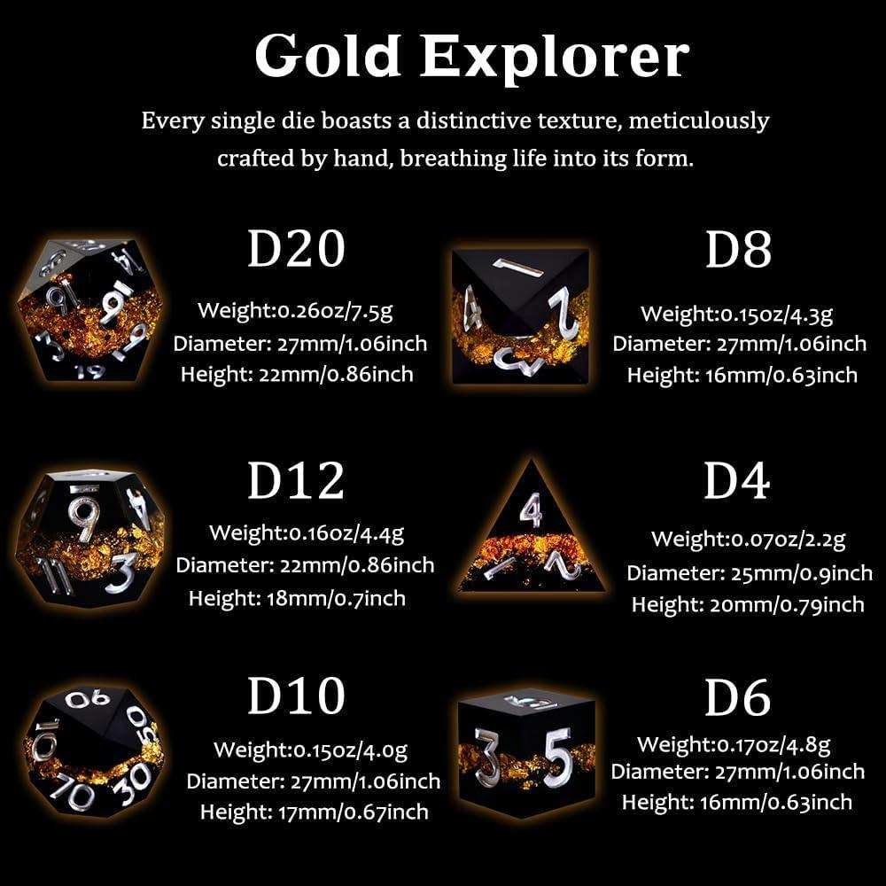 Golden Rift Resin Dice Set - RULE DICE