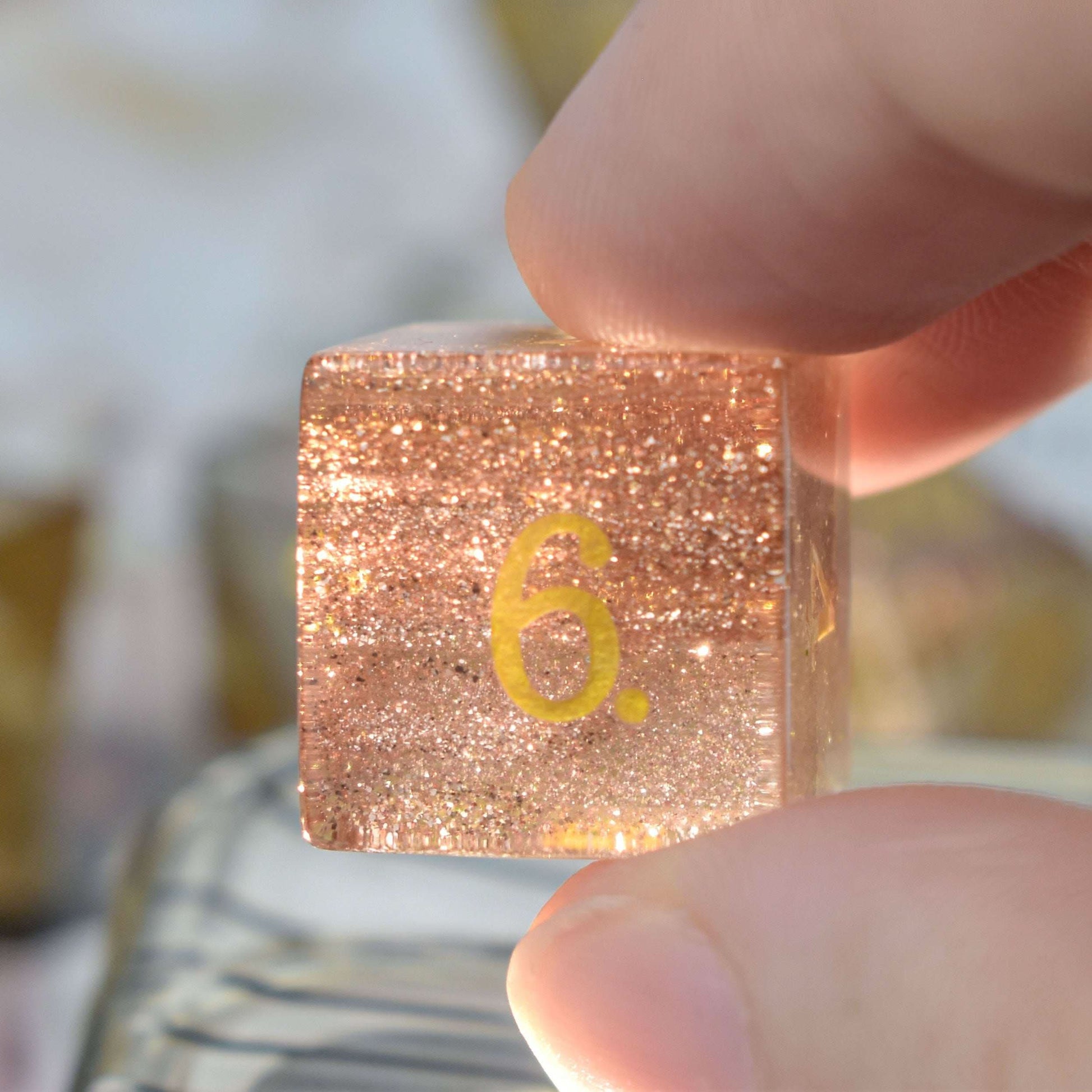 Golden Vein Crystal Dice Set - RULE DICE