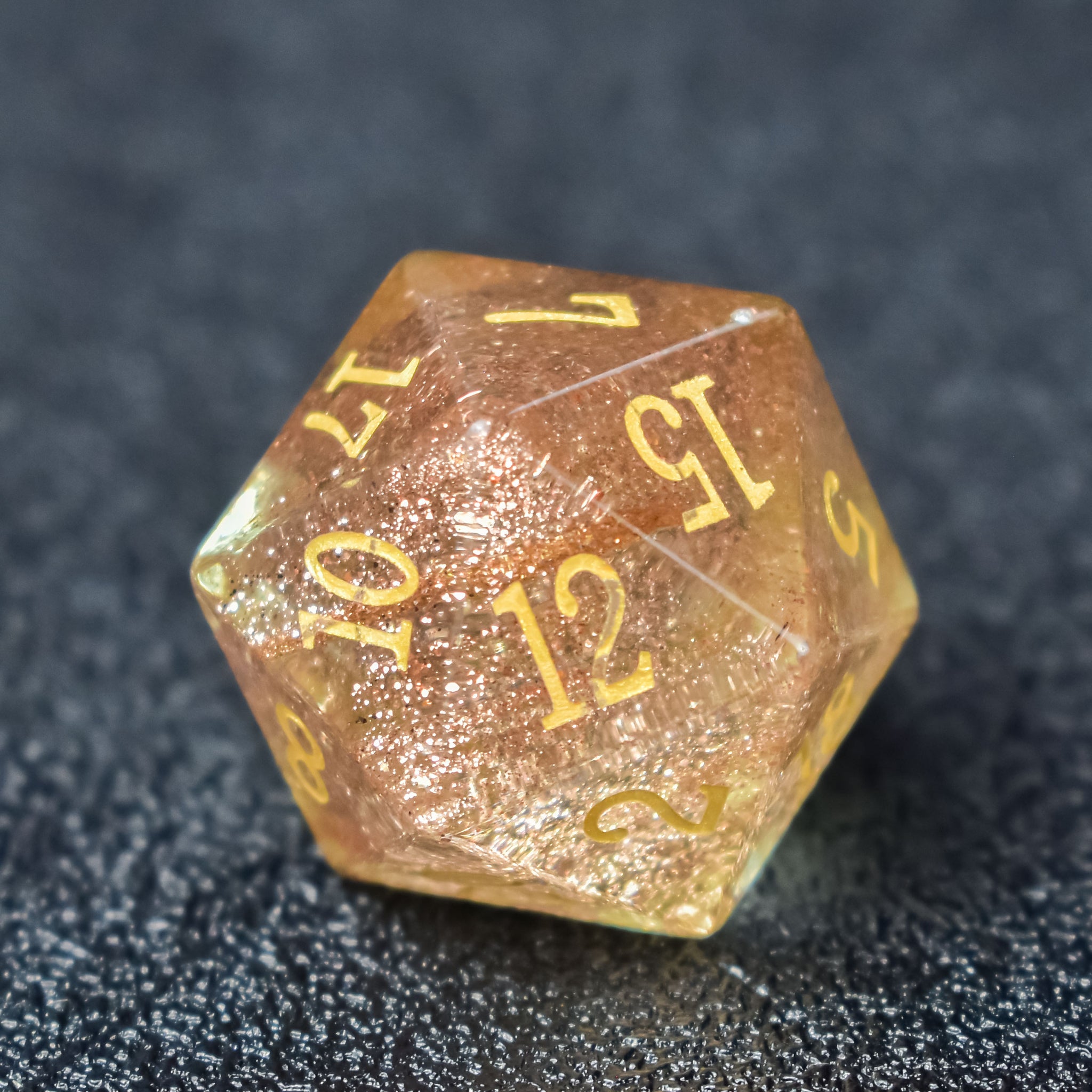  RULE DICE -  Gemstone dice Golden Vein Crystal Dice