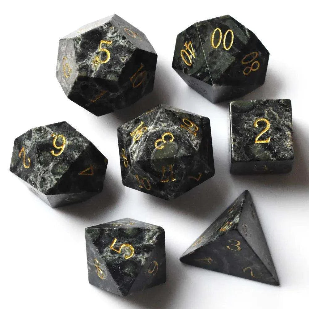 Green Eye Stone Gemstone Dice Set - RULE DICE