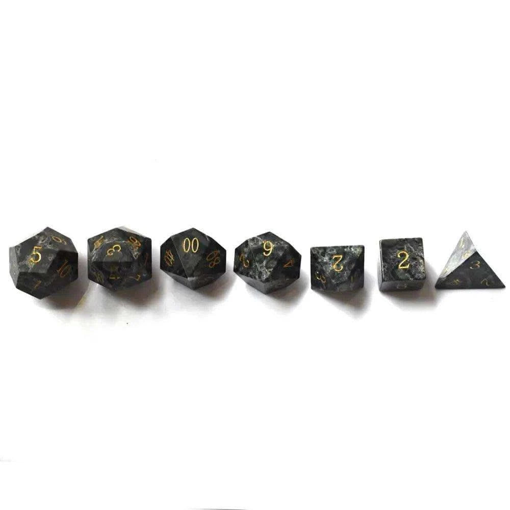 Green Eye Stone Gemstone Dice Set - RULE DICE