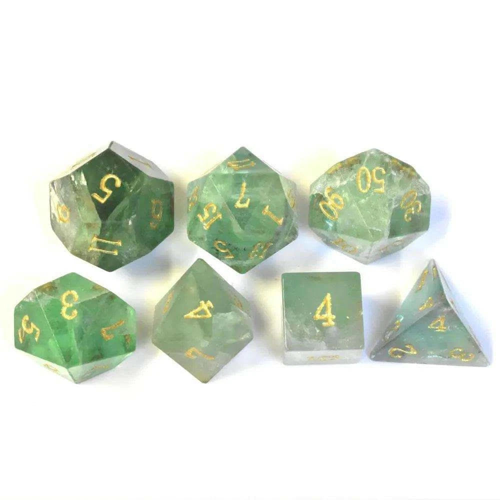 Green Fluorite Gemstone Dice Set - RULE DICE