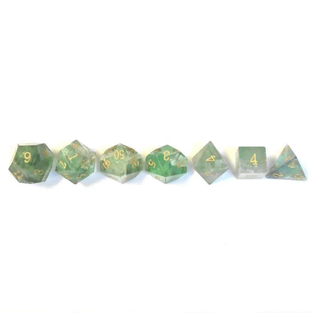 Green Fluorite Gemstone Dice Set - RULE DICE