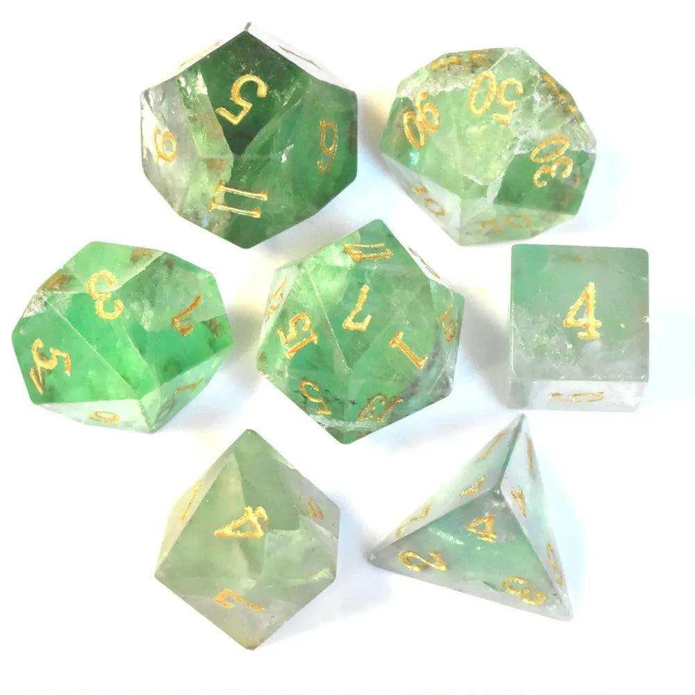 Green Fluorite Gemstone Dice Set - RULE DICE
