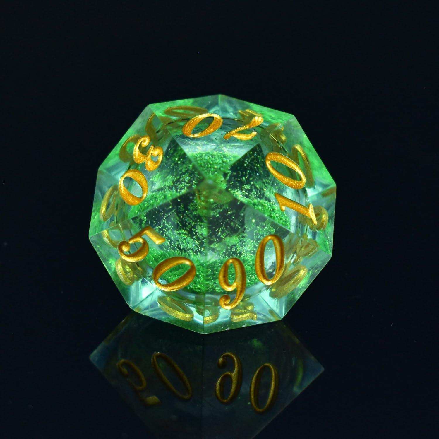 Green Liquid Core Resin Dice Set - RULE DICE