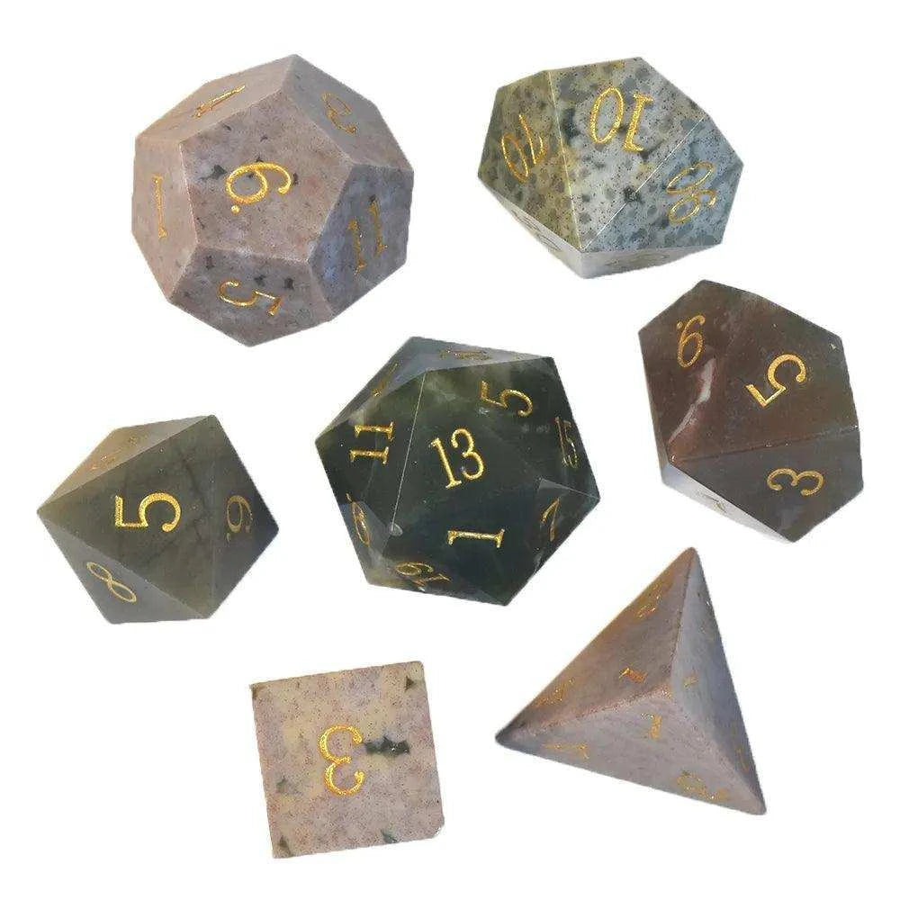 Indian Agate Gemstone Dice Set - RULE DICE