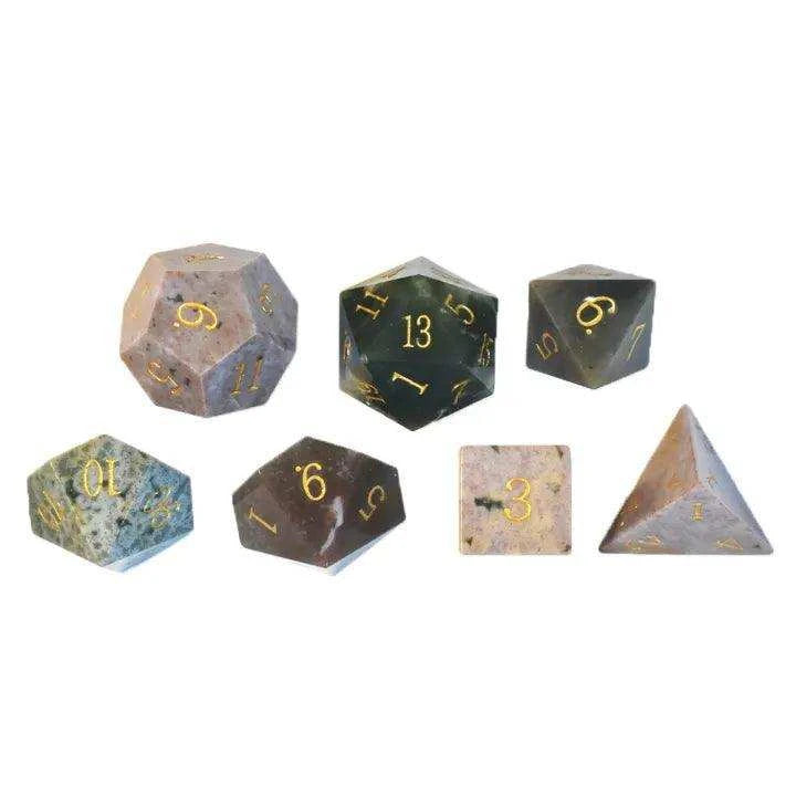 Indian Agate Gemstone Dice Set - RULE DICE