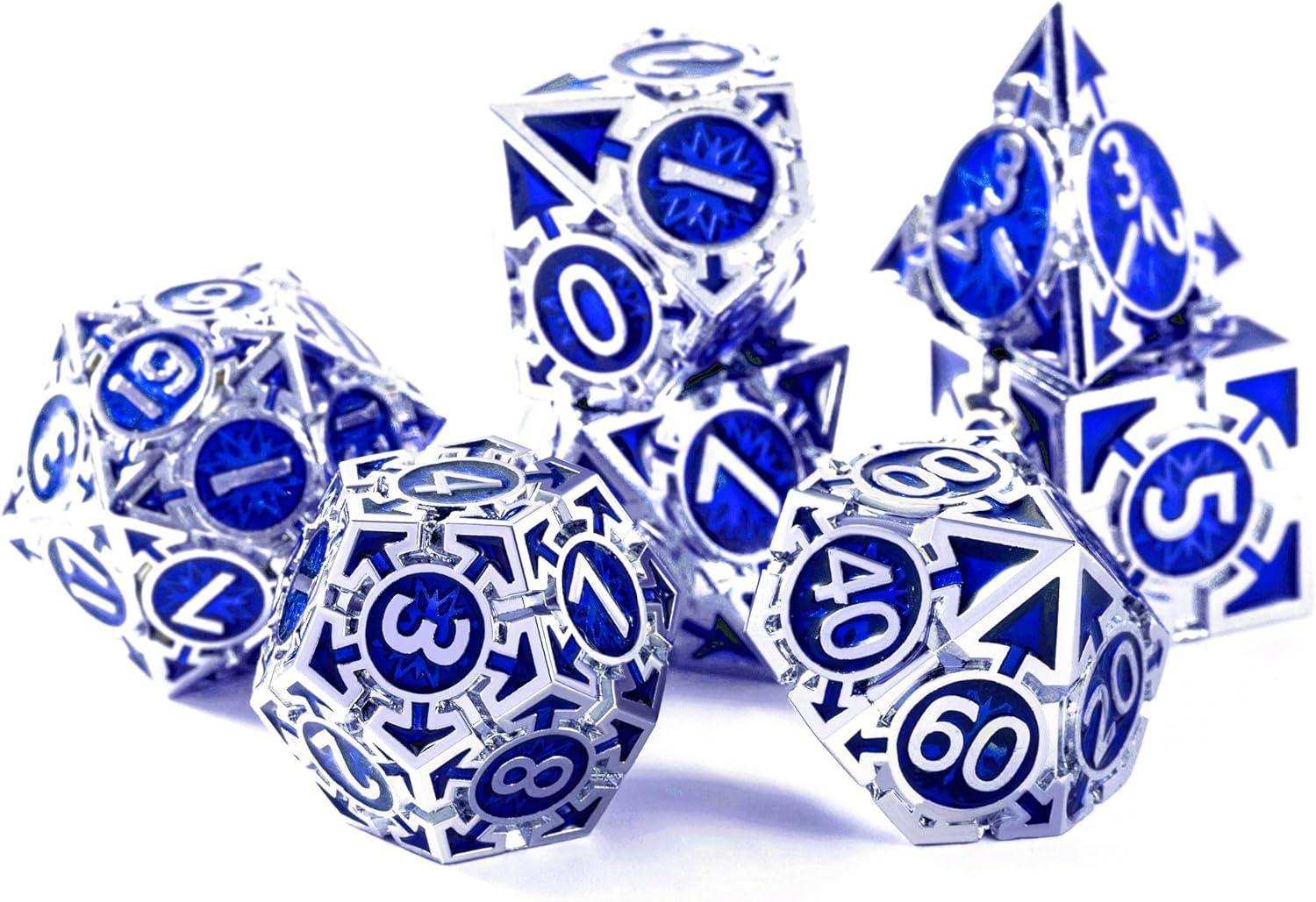 Navy Blue Weighted Metal Dice Set - RULE DICE