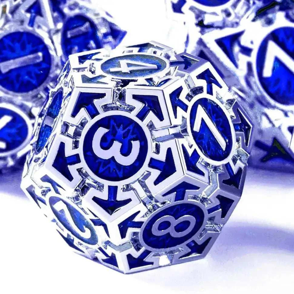 Navy Blue Weighted Metal Dice Set - RULE DICE