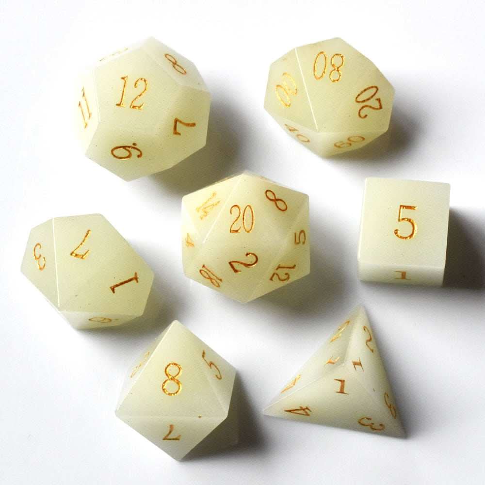 Night Luminescent Stone Dice Set - RULE DICE