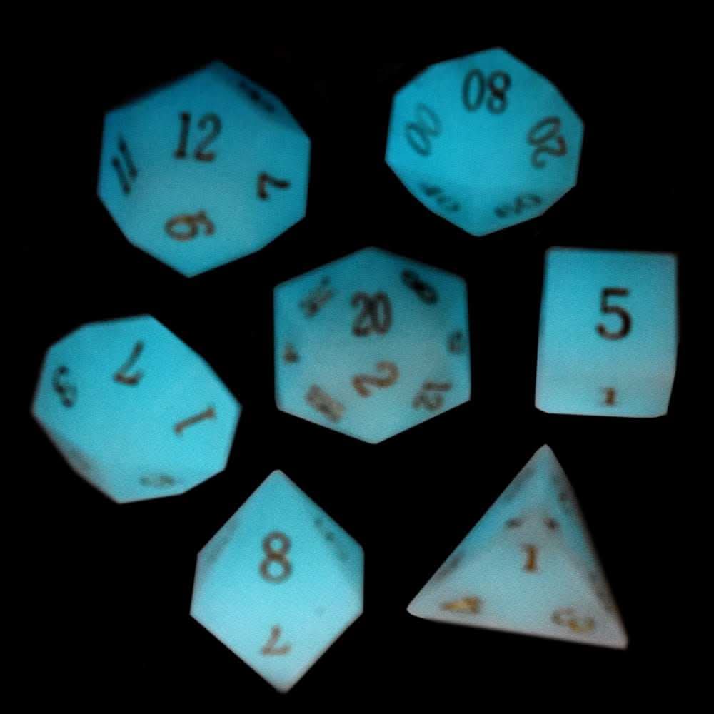 Night Luminescent Stone Dice Set - RULE DICE