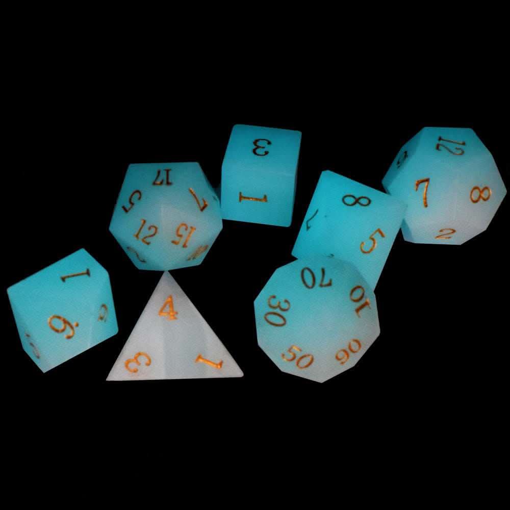 Night Luminescent Stone Dice Set - RULE DICE
