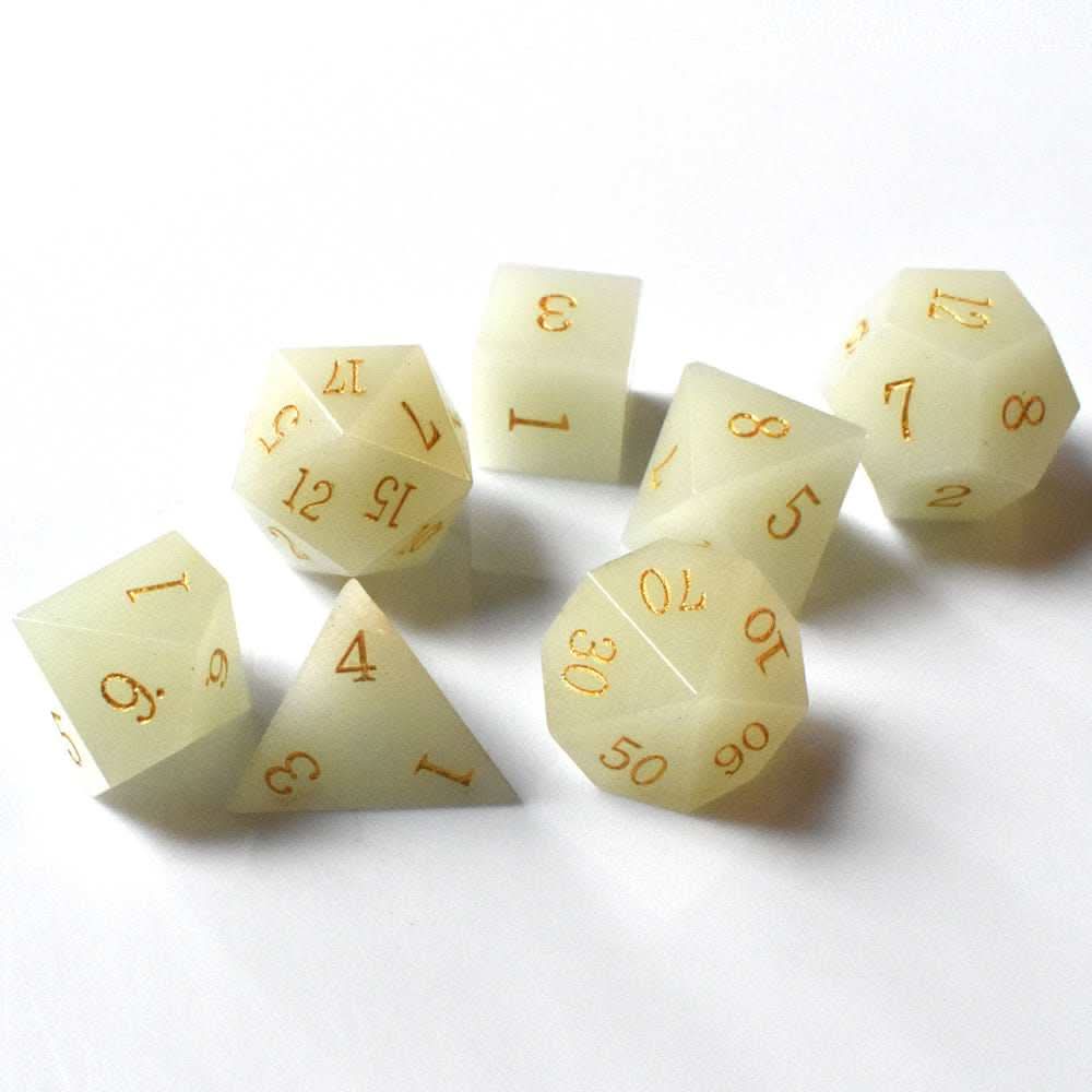 Night Luminescent Stone Dice Set - RULE DICE