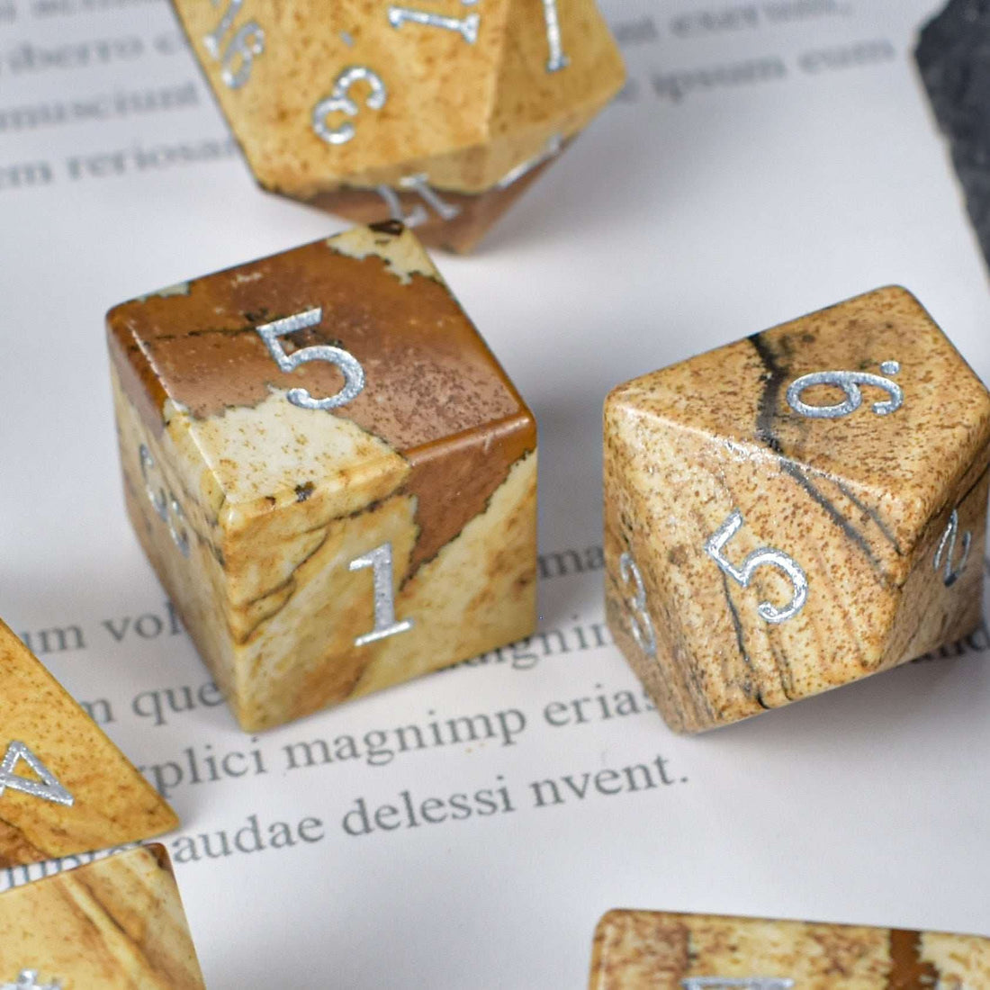Painted Stone Dice Set - RULE DICE