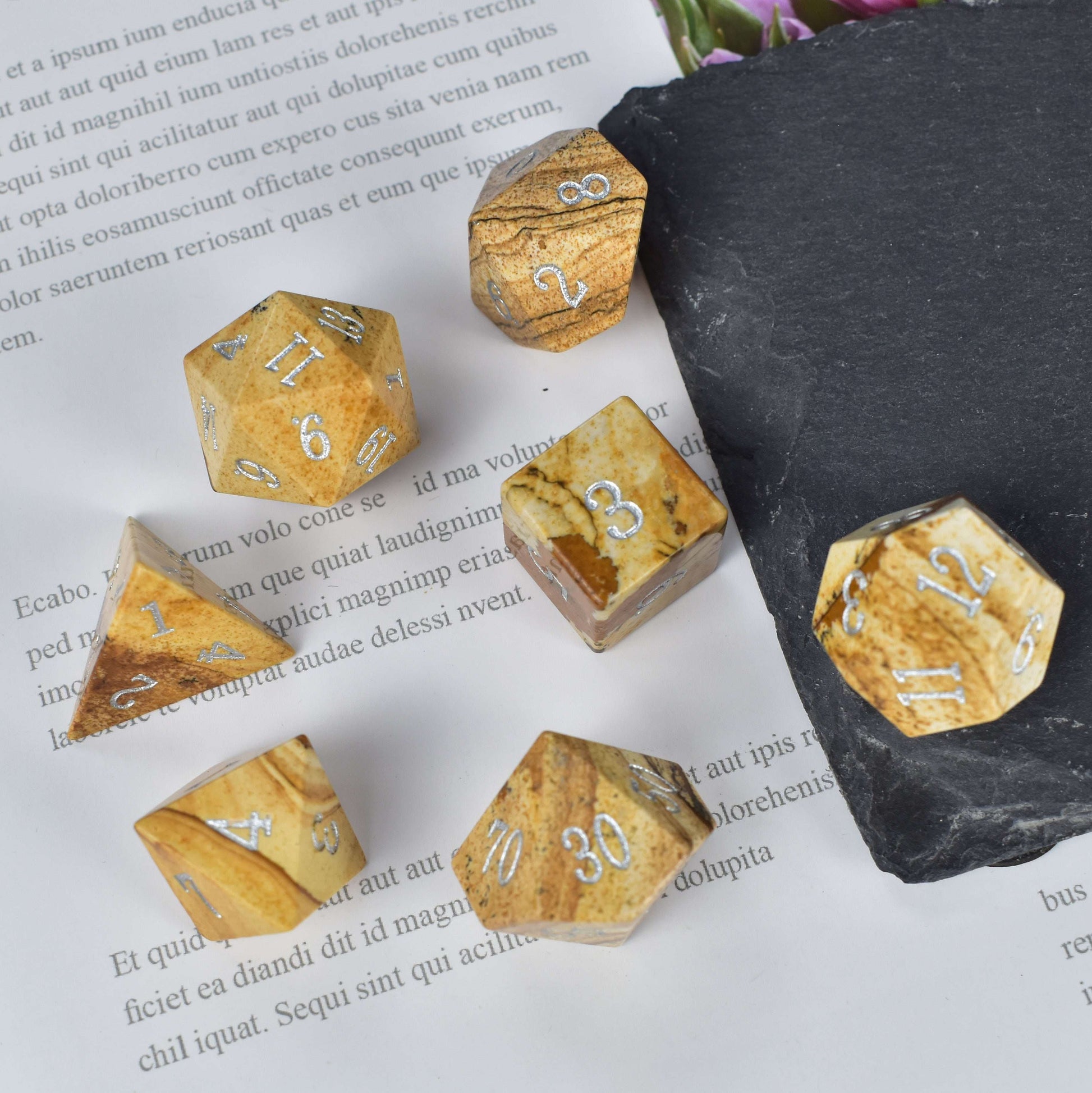 Painted Stone Dice Set - RULE DICE
