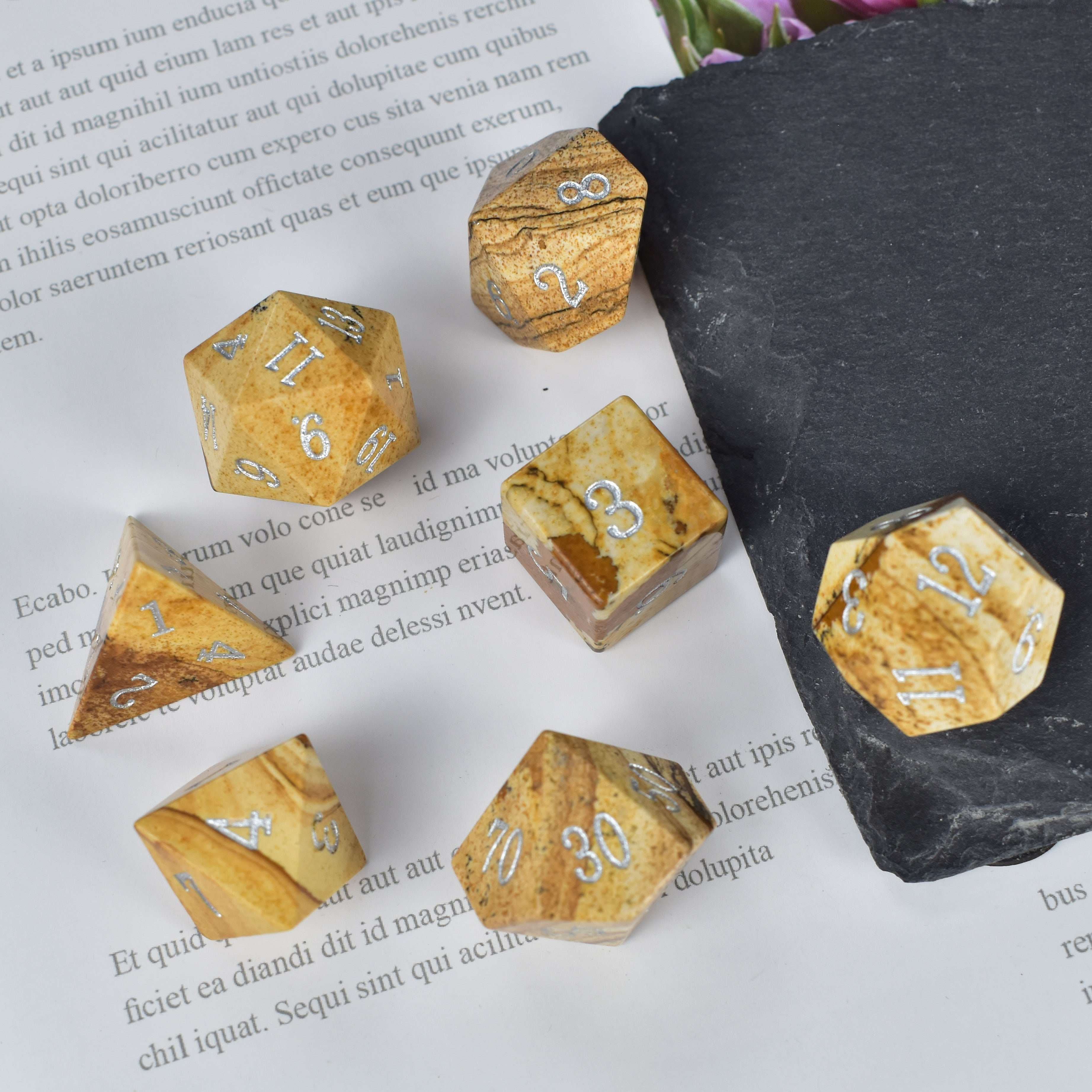 Painted Stone Dice Set - RULE DICE