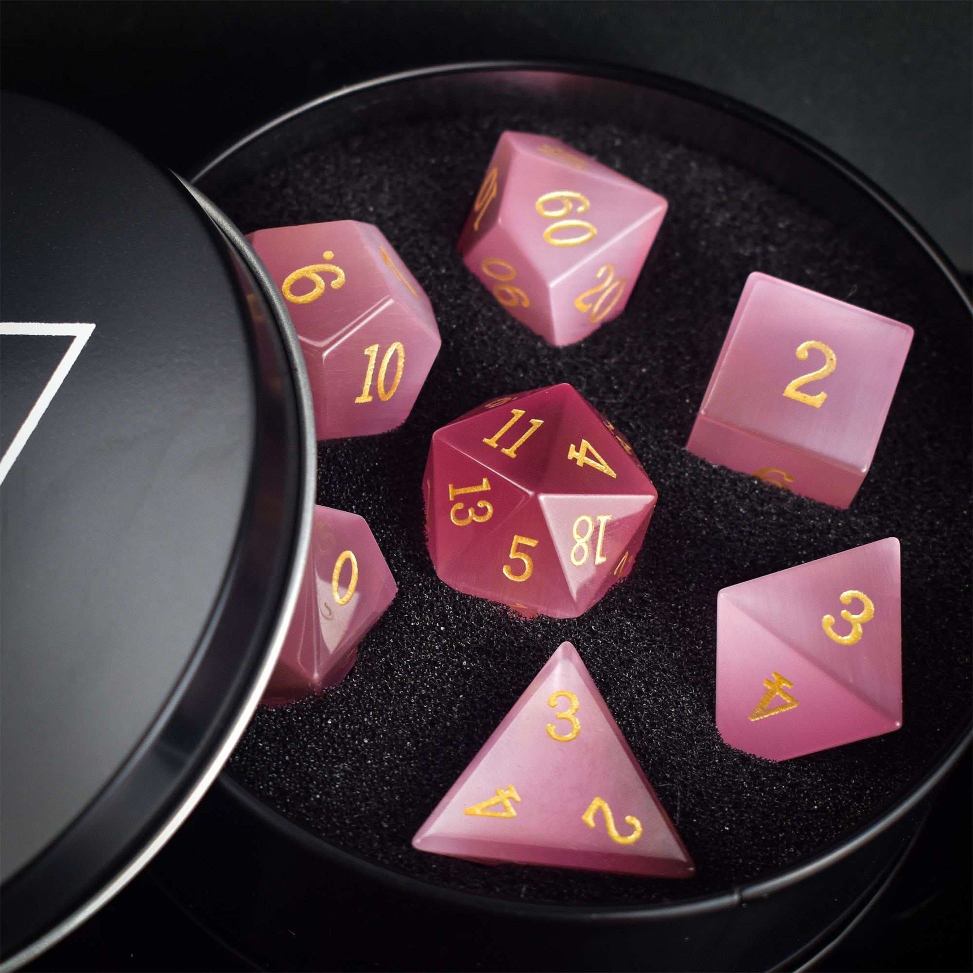 Pink Cat's Eye Dice Set - RULE DICE