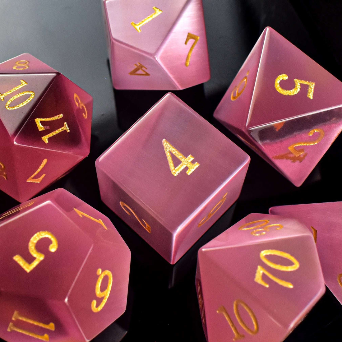 Pink Cat's Eye Dice Set - RULE DICE