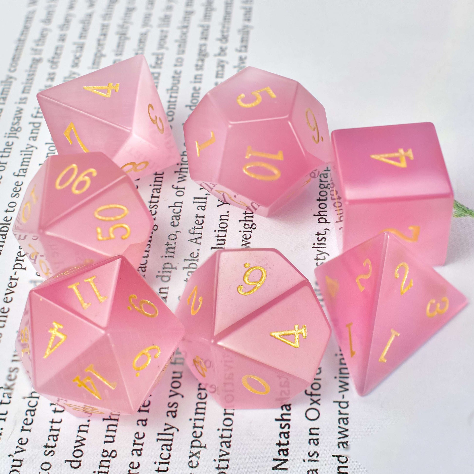 Pink Cat's Eye Dice Set - RULE DICE