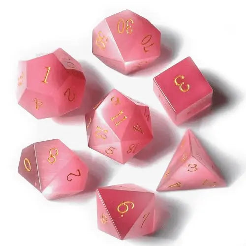 Pink Cat's Eye Dice