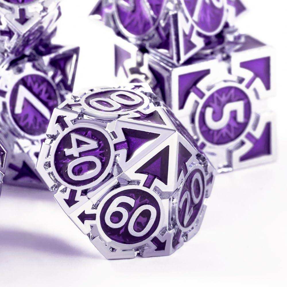 Purple Weighted Metal Dice Set - RULE DICE