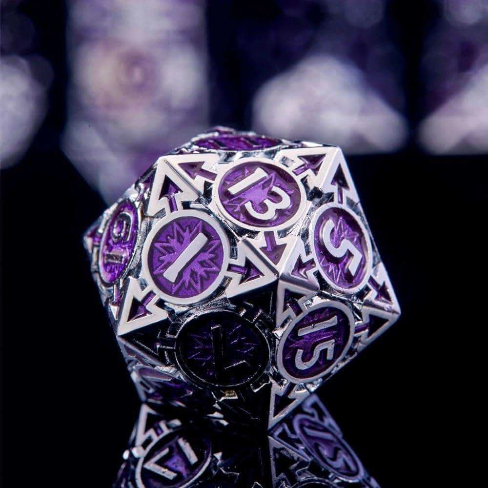 Purple Weighted Metal Dice Set - RULE DICE