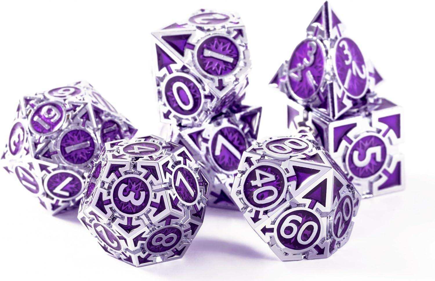 Purple Weighted Metal Dice Set - RULE DICE