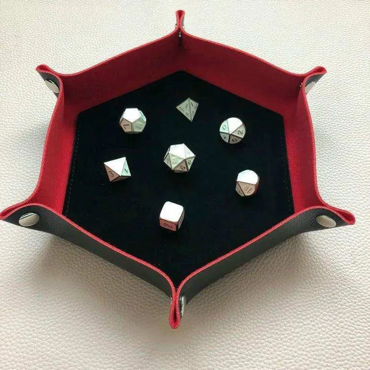 Random Color Hexagon Leather Dice Tray - RULE DICE