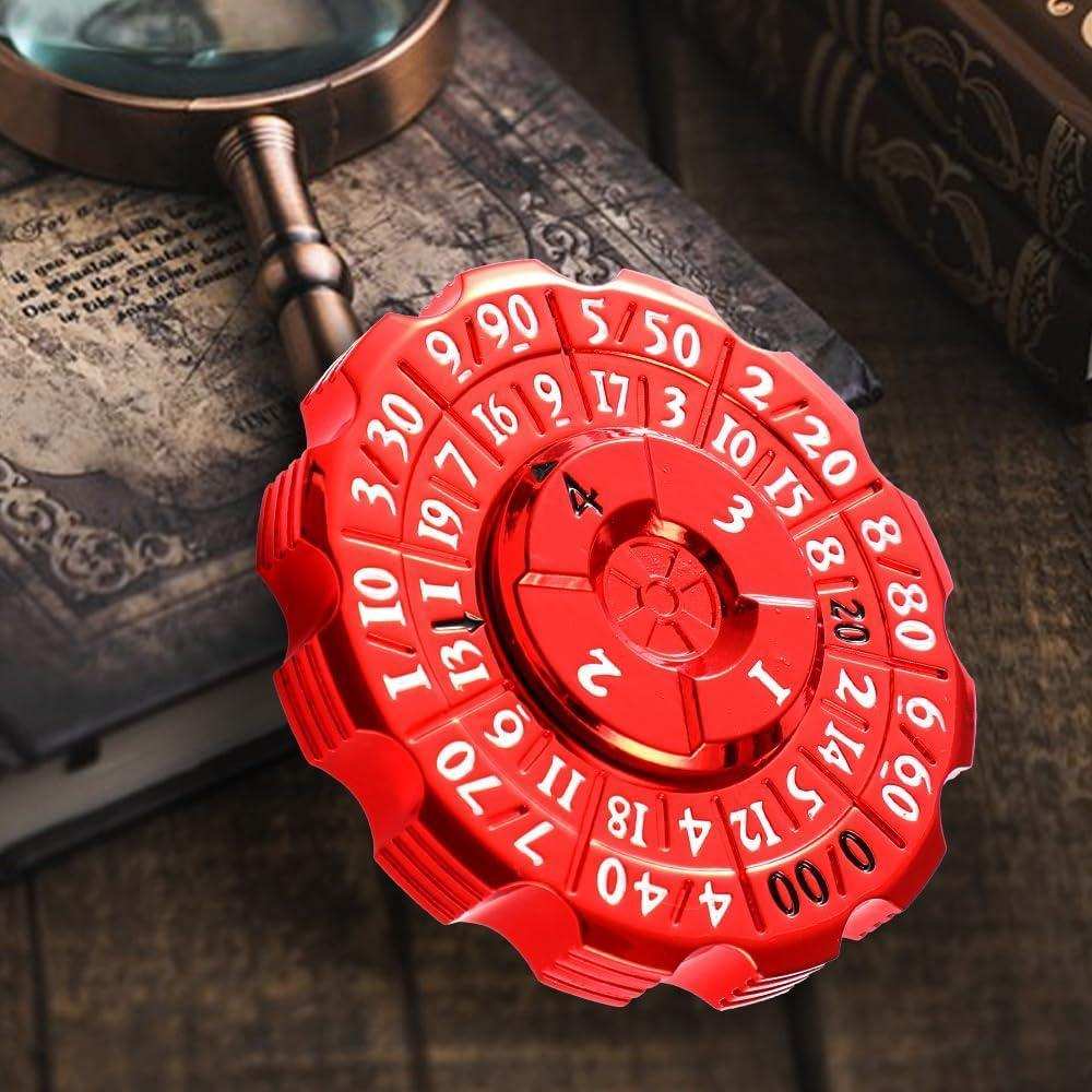 Red 2-in-1 DND Dice & Fidget Spinner Set - RULE DICE