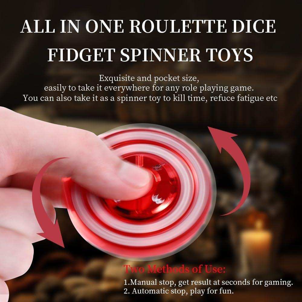 Red 2-in-1 DND Dice & Fidget Spinner Set - RULE DICE