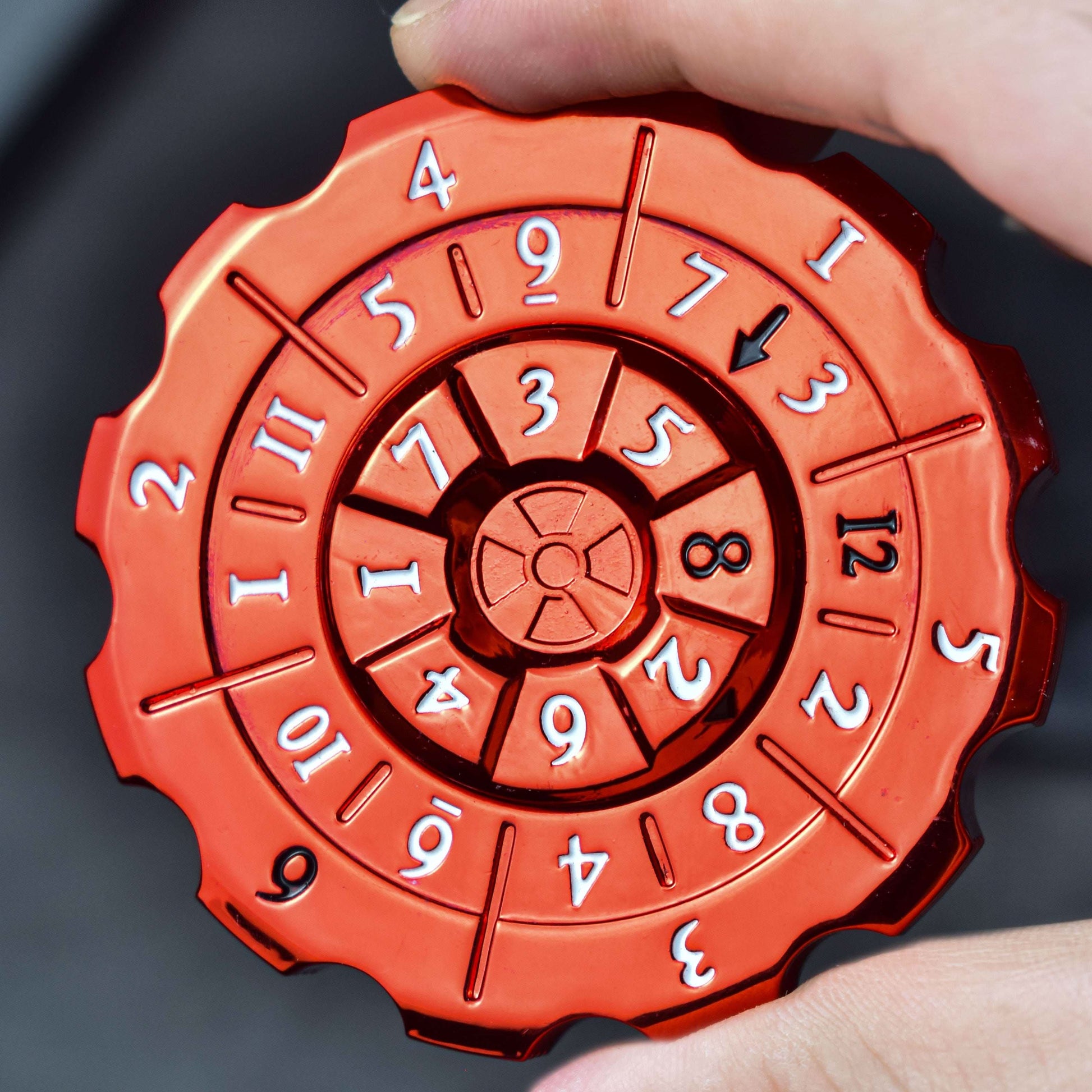Red 2-in-1 DND Dice & Fidget Spinner Set - RULE DICE