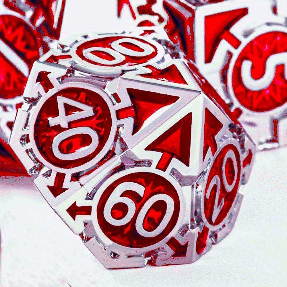 Red Weighted Metal Dice Set - RULE DICE