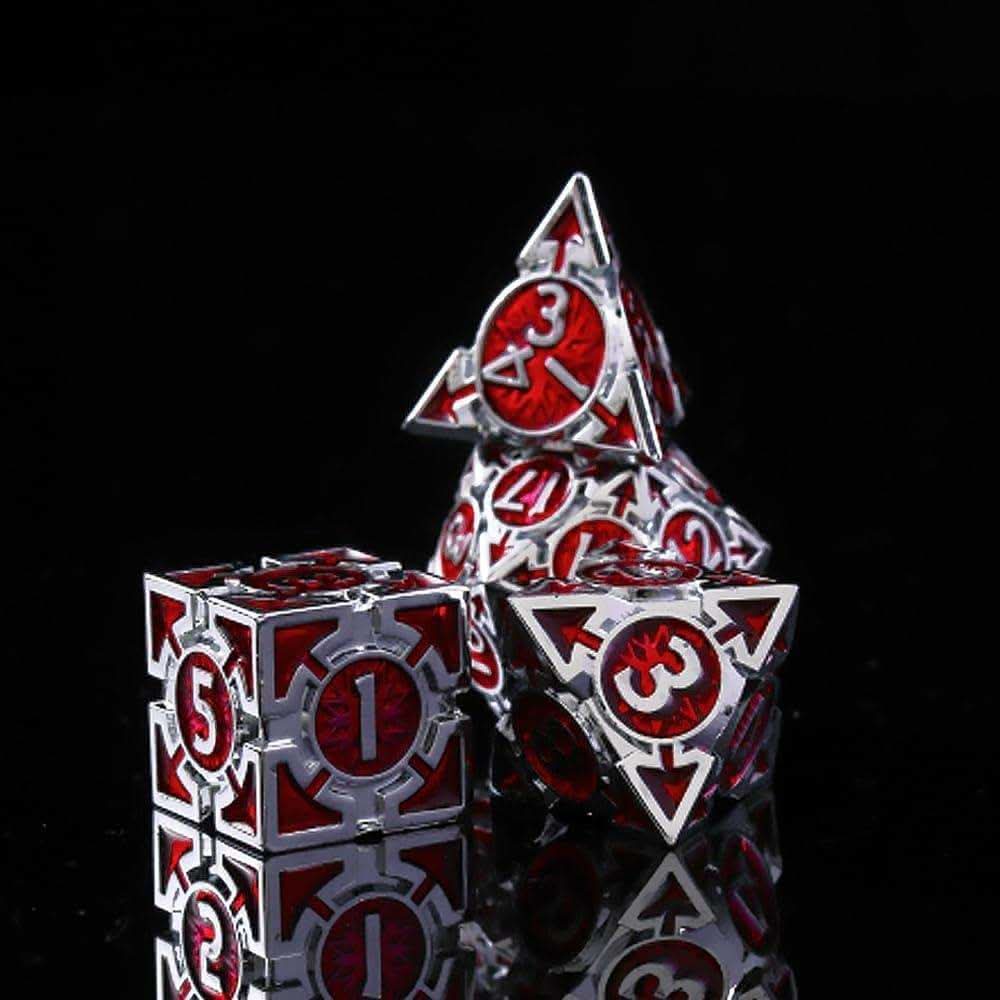 Red Weighted Metal Dice Set - RULE DICE