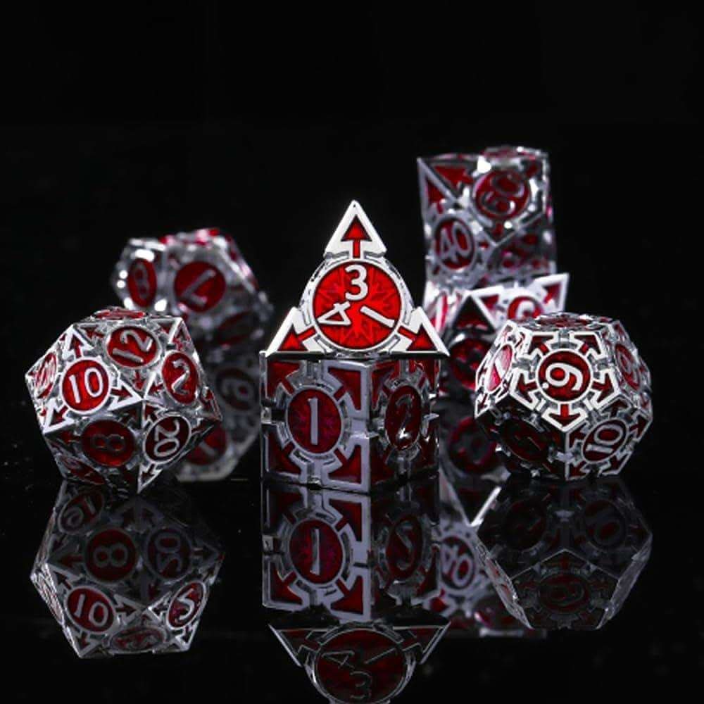 Red Weighted Metal Dice Set - RULE DICE
