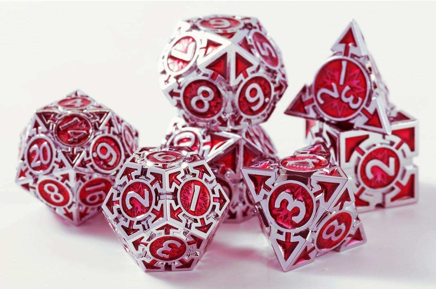 Red Weighted Metal Dice Set - RULE DICE