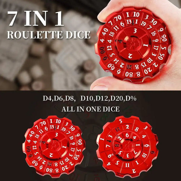 Red 2-in-1 DND Dice & Fidget Spinner