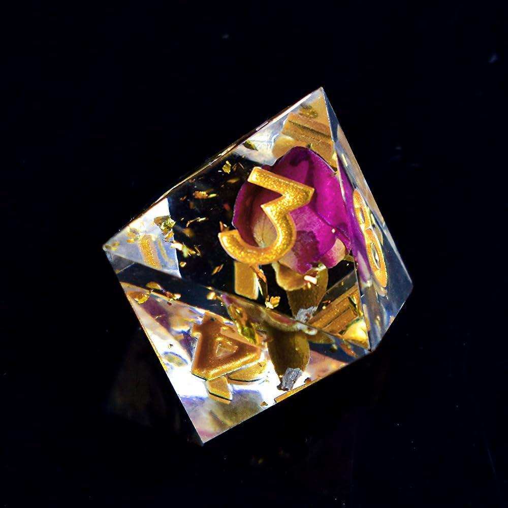 Rose Flower Resin Dice Set - RULE DICE