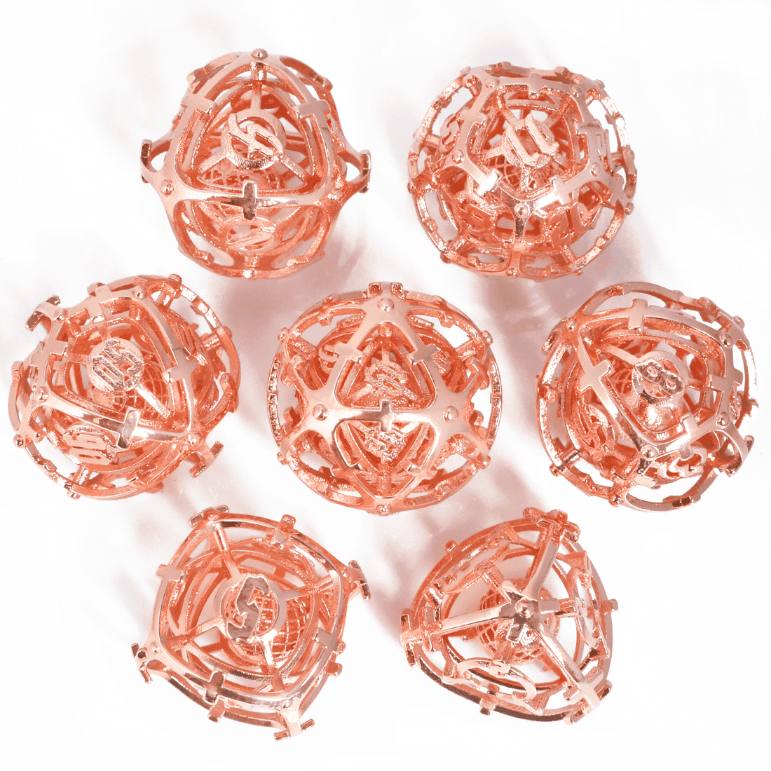 Rose Golden Hollow Music Metal Dice Set - RULE DICE