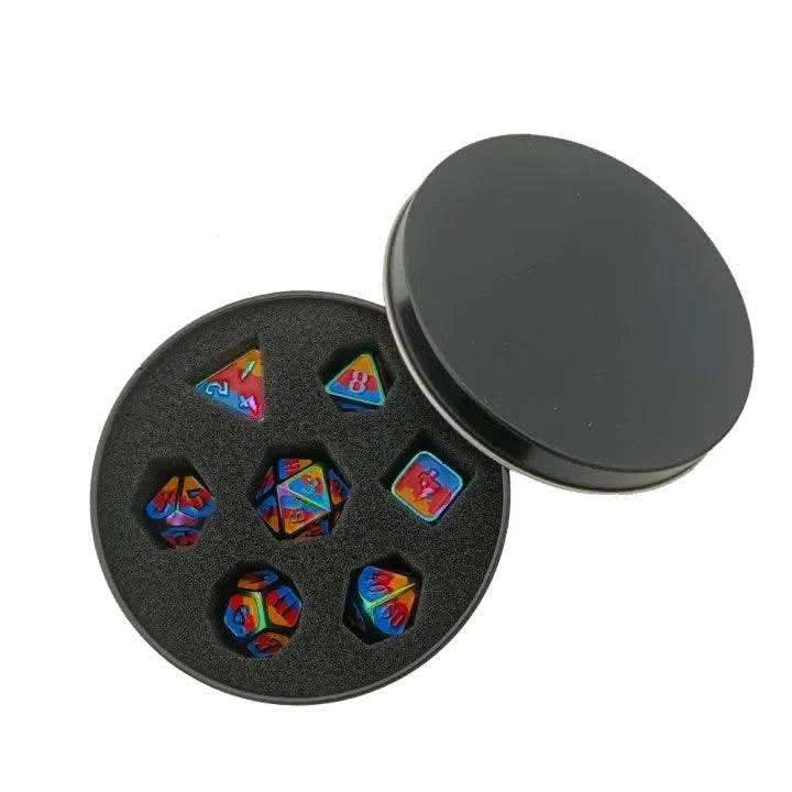 Round Metal Dice Box - RULE DICE