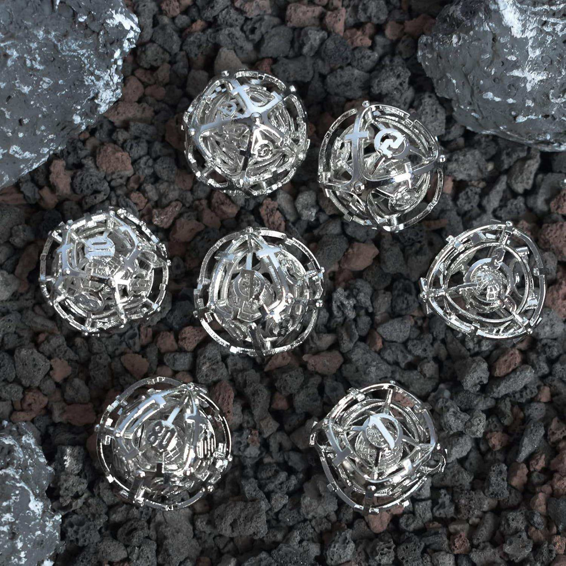 Silver Hollow Music Metal Dice Set - RULE DICE