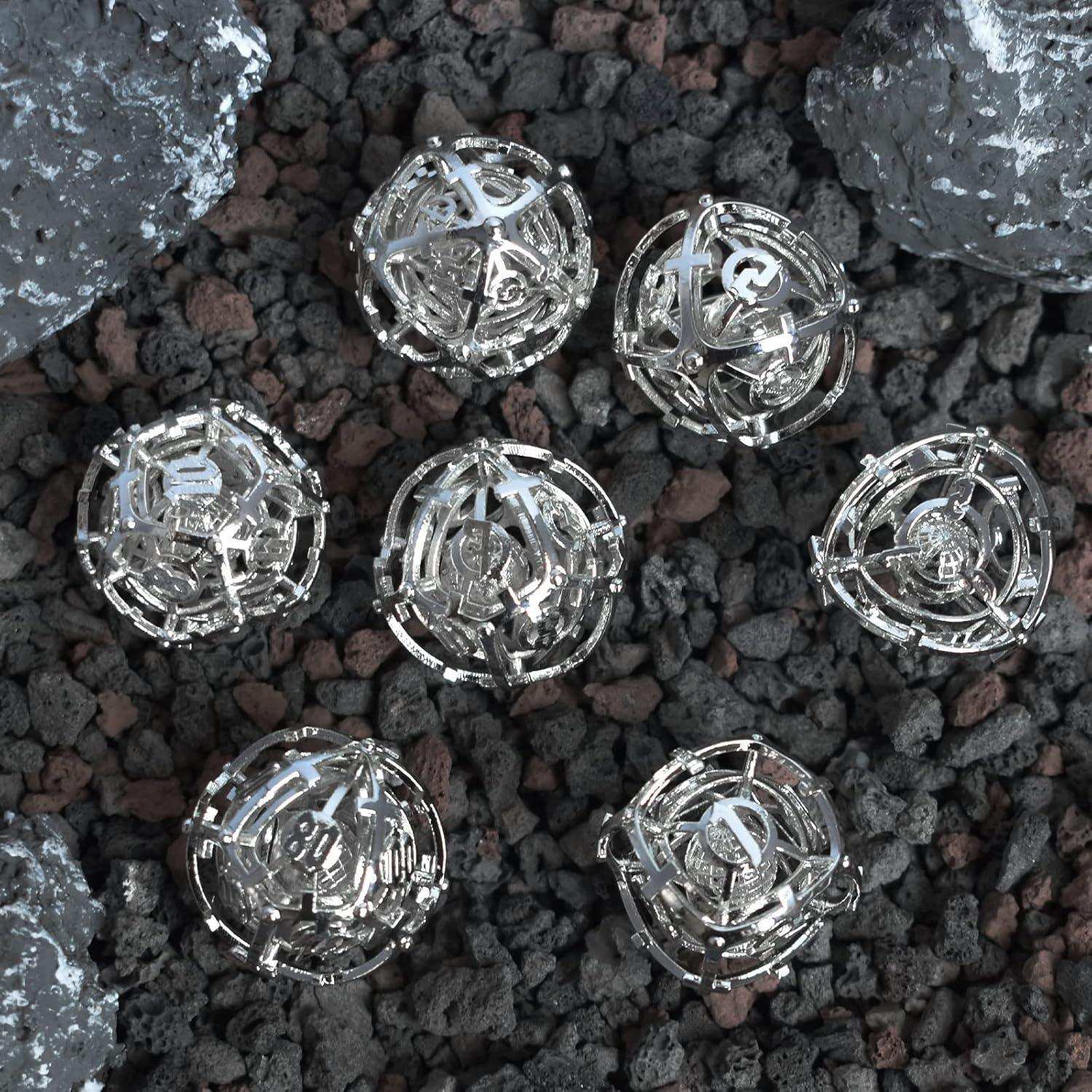 Silver Hollow Music Metal Dice Set - RULE DICE