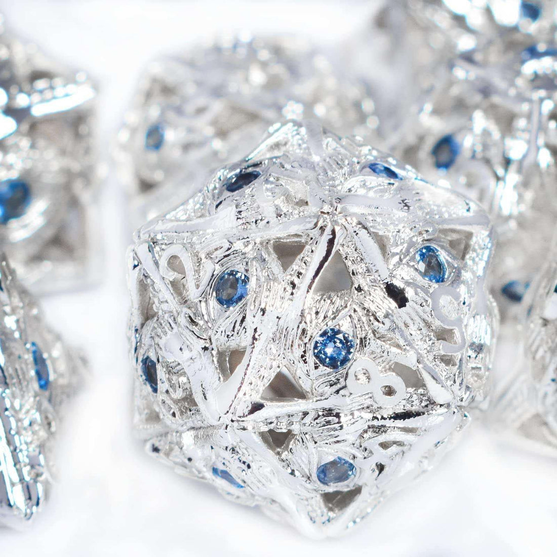 Silver and Sapphire Dice Set - RULE DICE