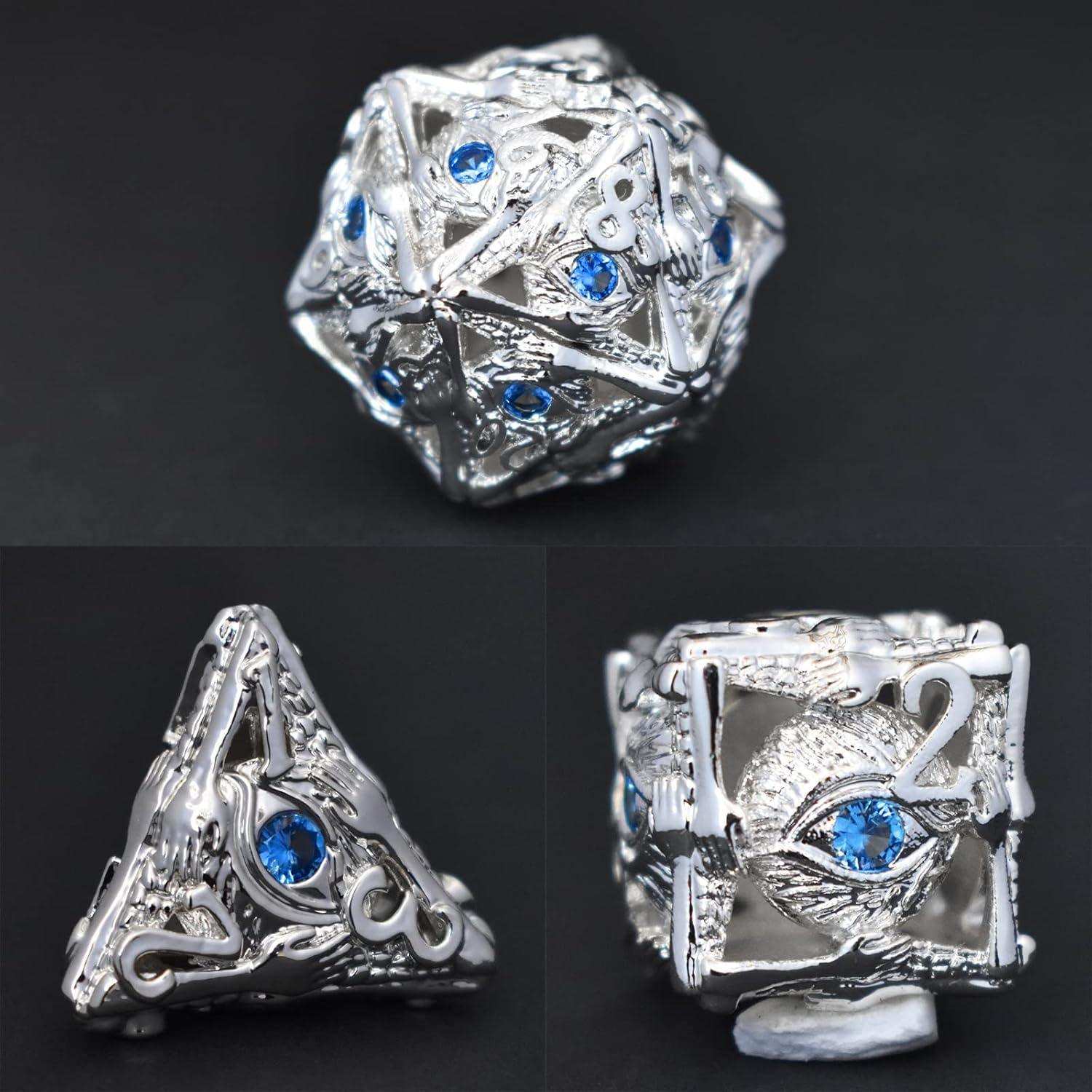 Silver and Sapphire Dice Set - RULE DICE