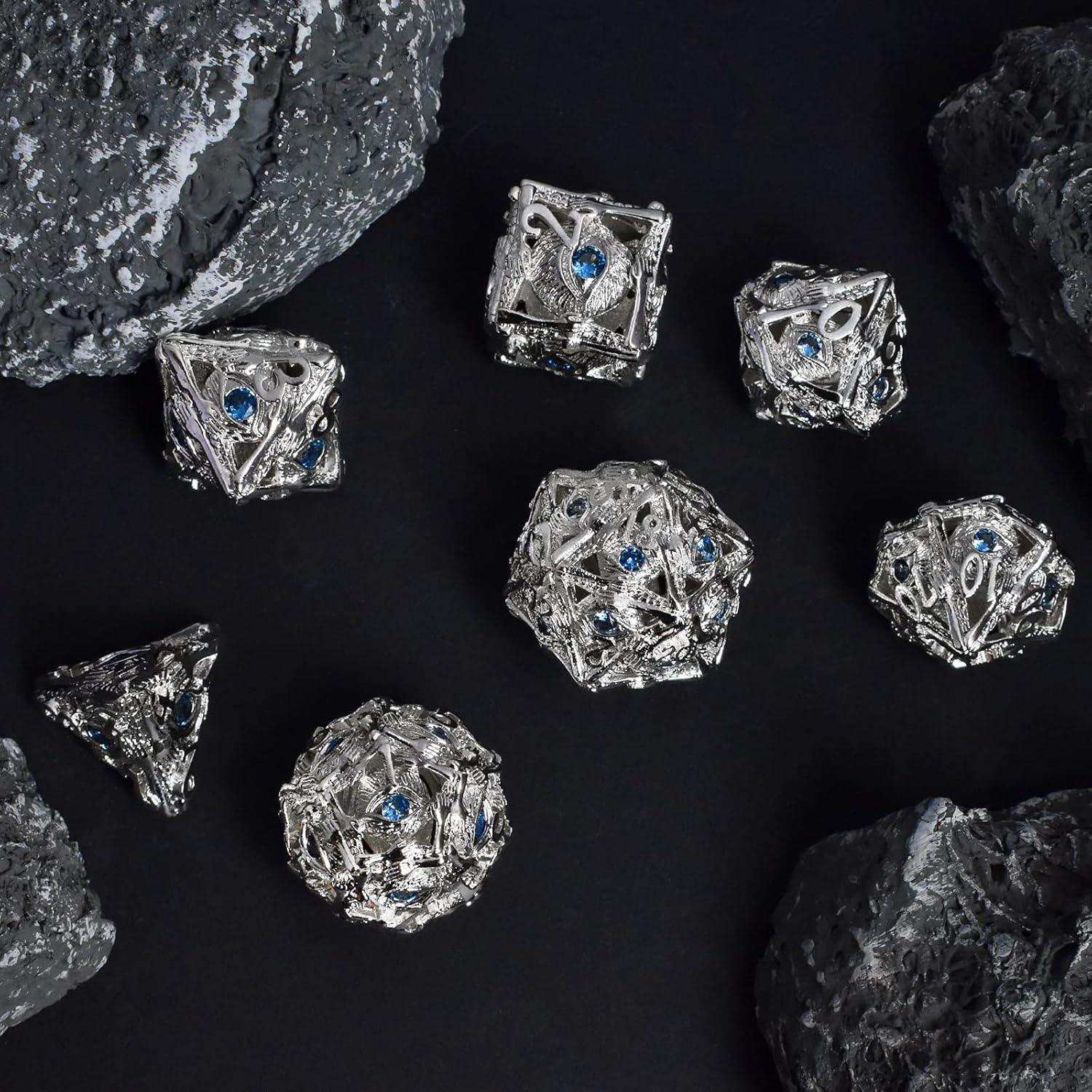 Silver and Sapphire Dice Set - RULE DICE