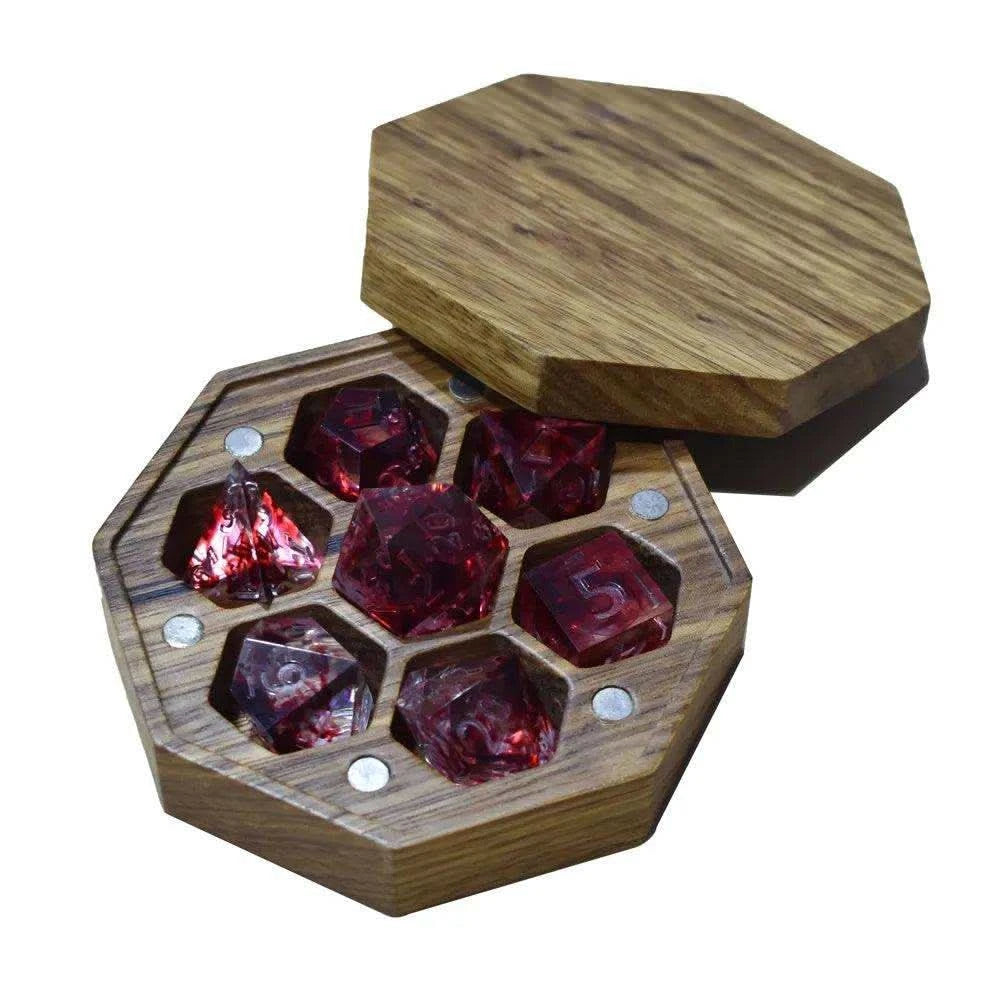 Small SABAH Wooden Magnetic Dice Box - RULE DICE