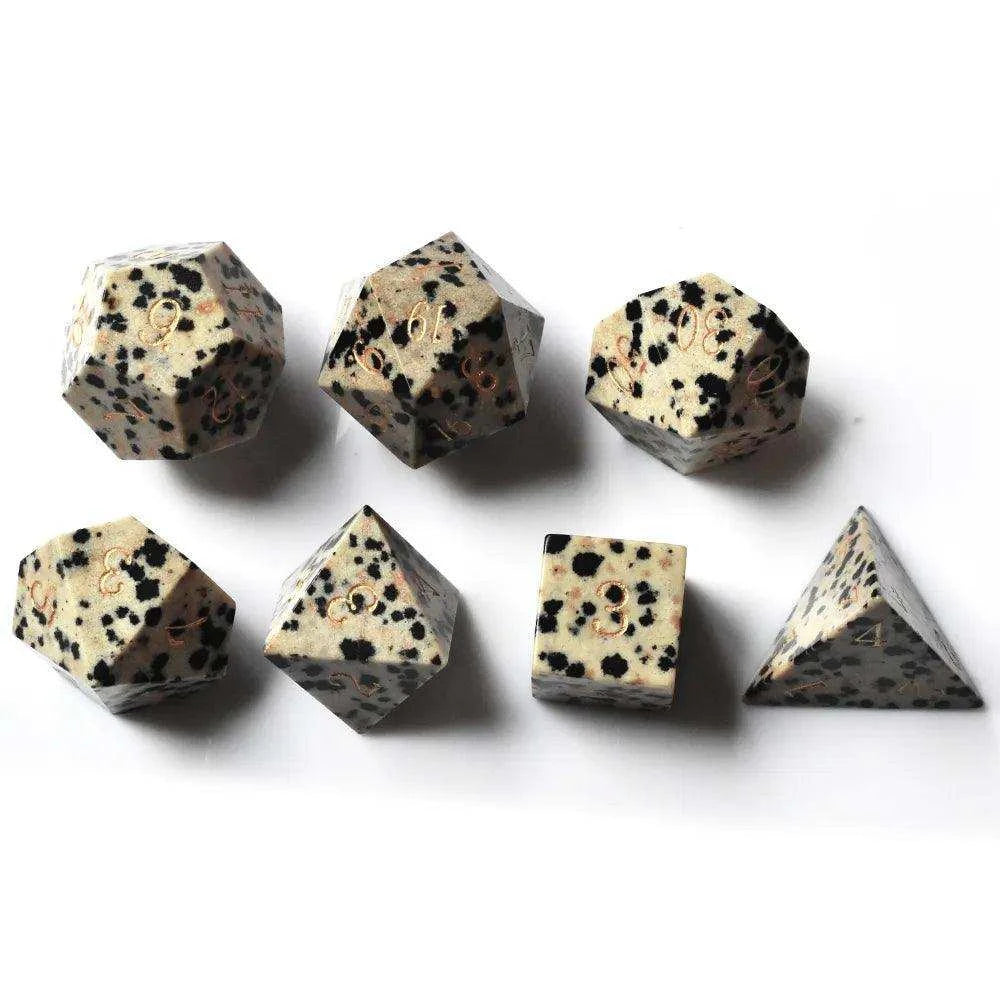Spotted Stone Gemstone Dice Set - RULE DICE