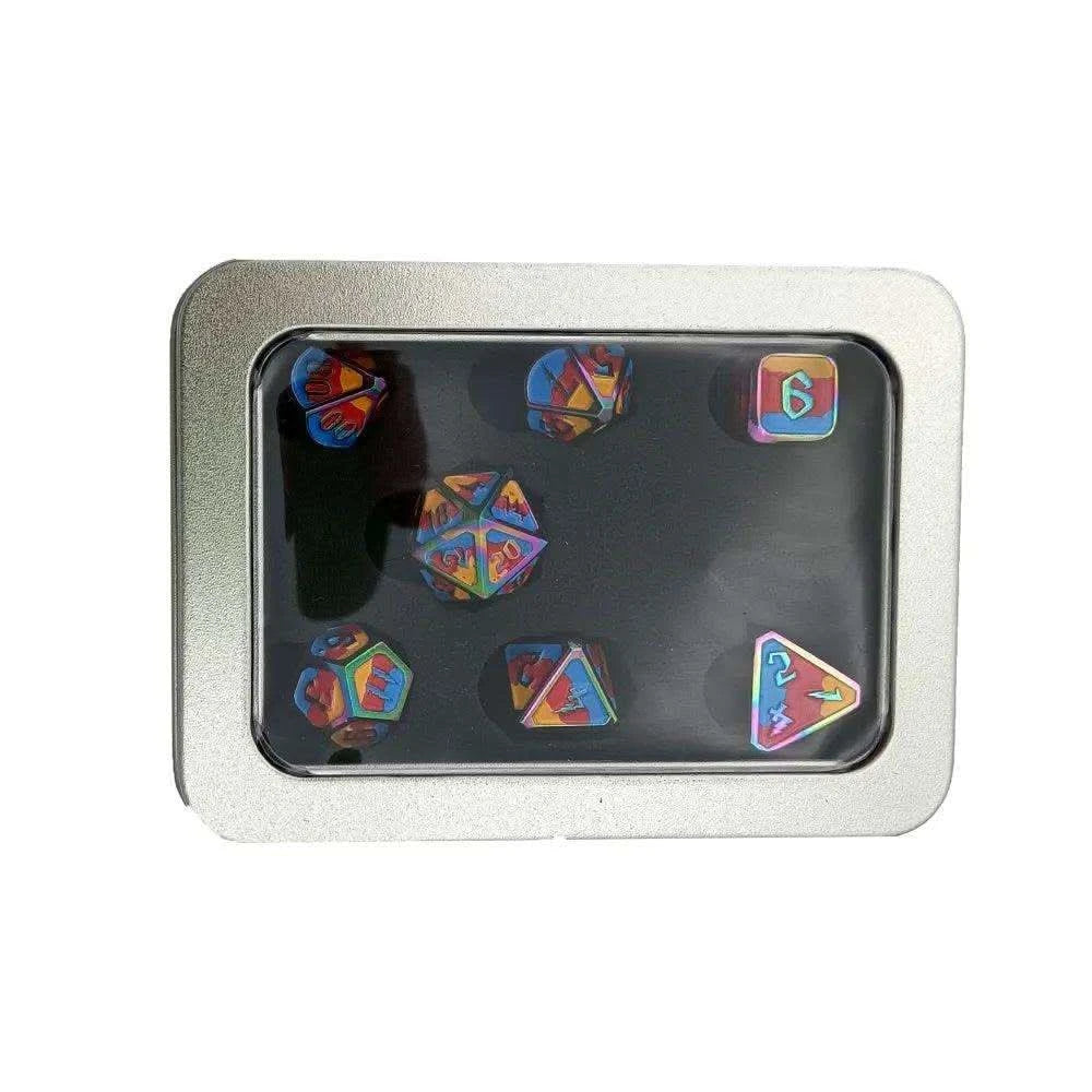 Transparent Cover Rectangular Metal Dice Box - RULE DICE