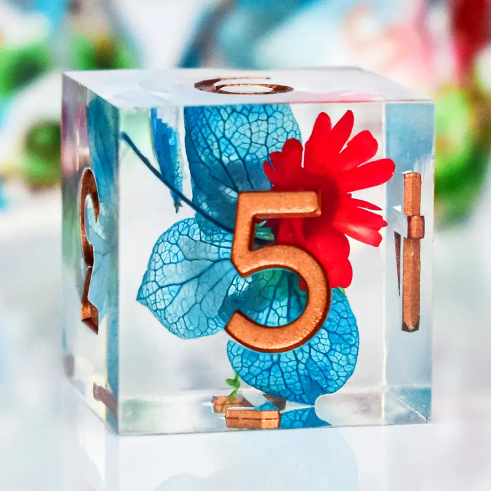 Azure Stellar Stream Resin Würfel