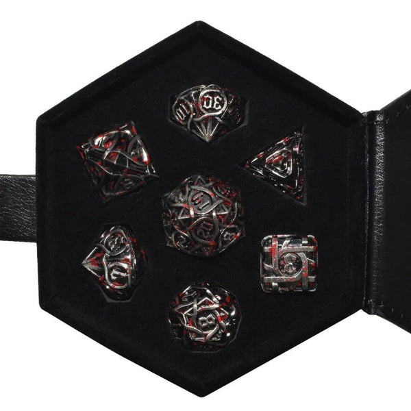  RULE DICE -  Dice Box & Tray Hexagon Leather Dice Box