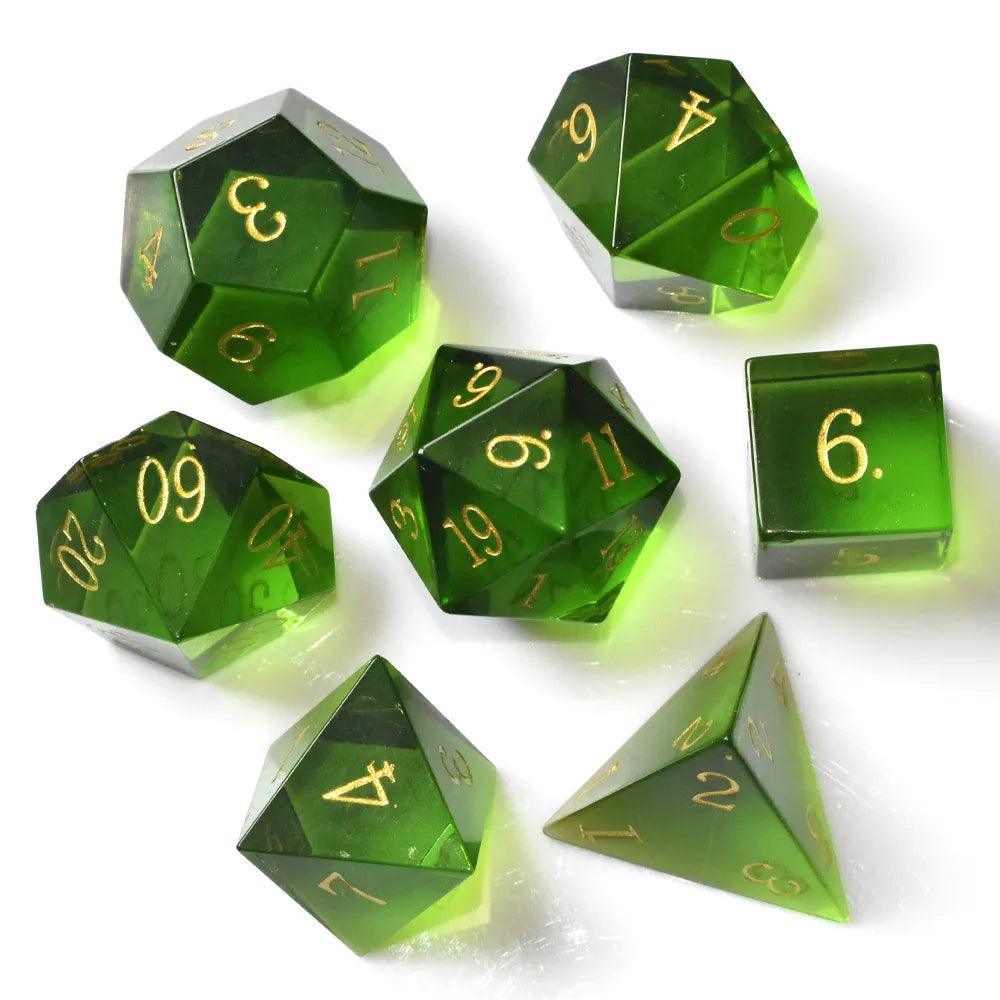  RULE DICE -  Gemstone dice Pure Green Crystal Dice